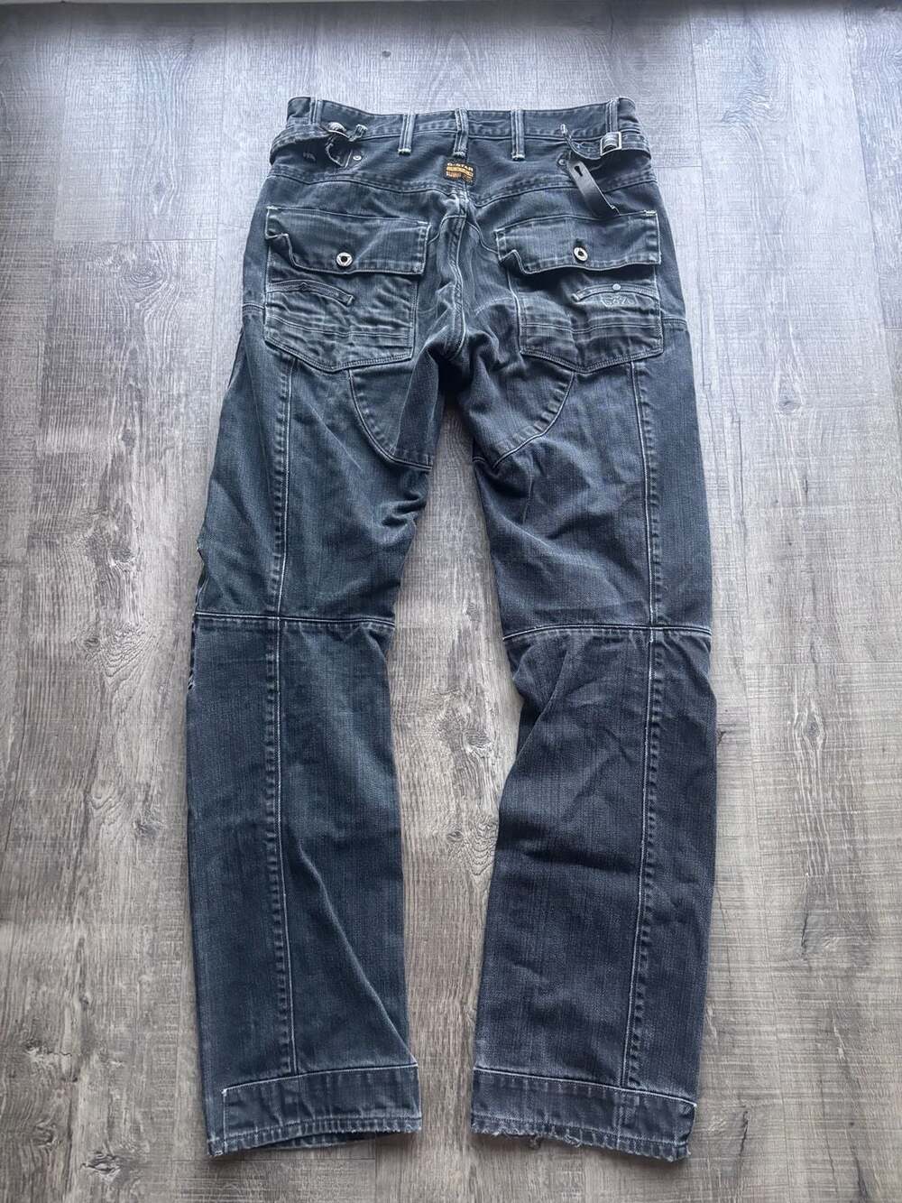 G-Star Raw 5620 3D Arc Loose Cargo Jeans Black Washed Denim Pants